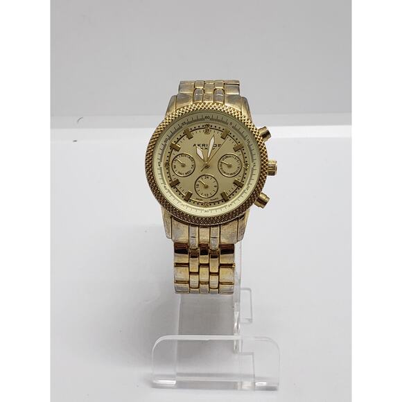 Akribos XXIV Men\'s dress watch. Multifunction face. AK722YG. Working Watch